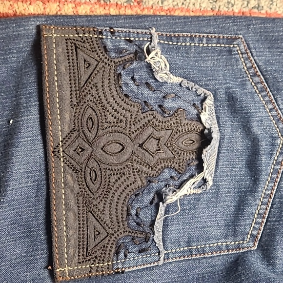 Y2K ANTIK TWISTED SEAM WIDE LEG JEANS - Picture 12 of 15